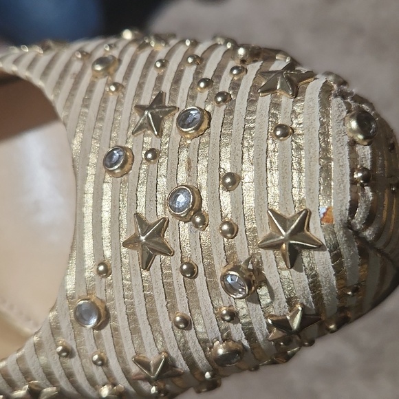 Gianni Bini Gold Studded Platform Heels - Picture 7 of 7